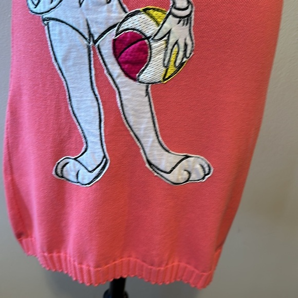 JC de Castelbajac Pink Yellow Bunny Knit Puff Sleeve Dress LooneyTunes - Picture 5 of 13